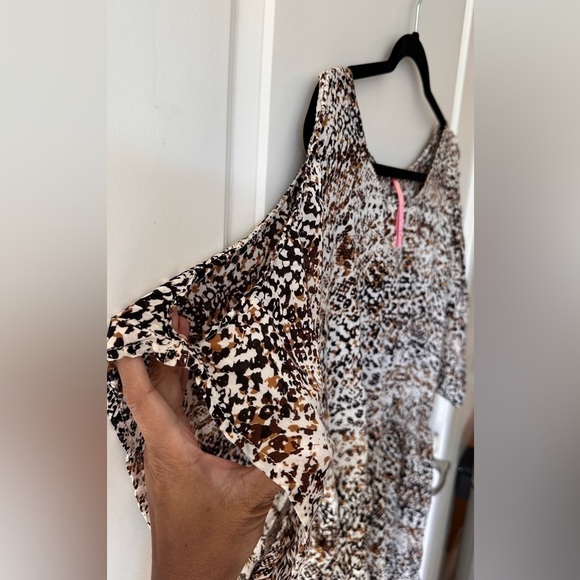 Eight Sixty Dress Tunic Animal Print brown/black tie waist Size L Snake Print - Picture 9 of 9